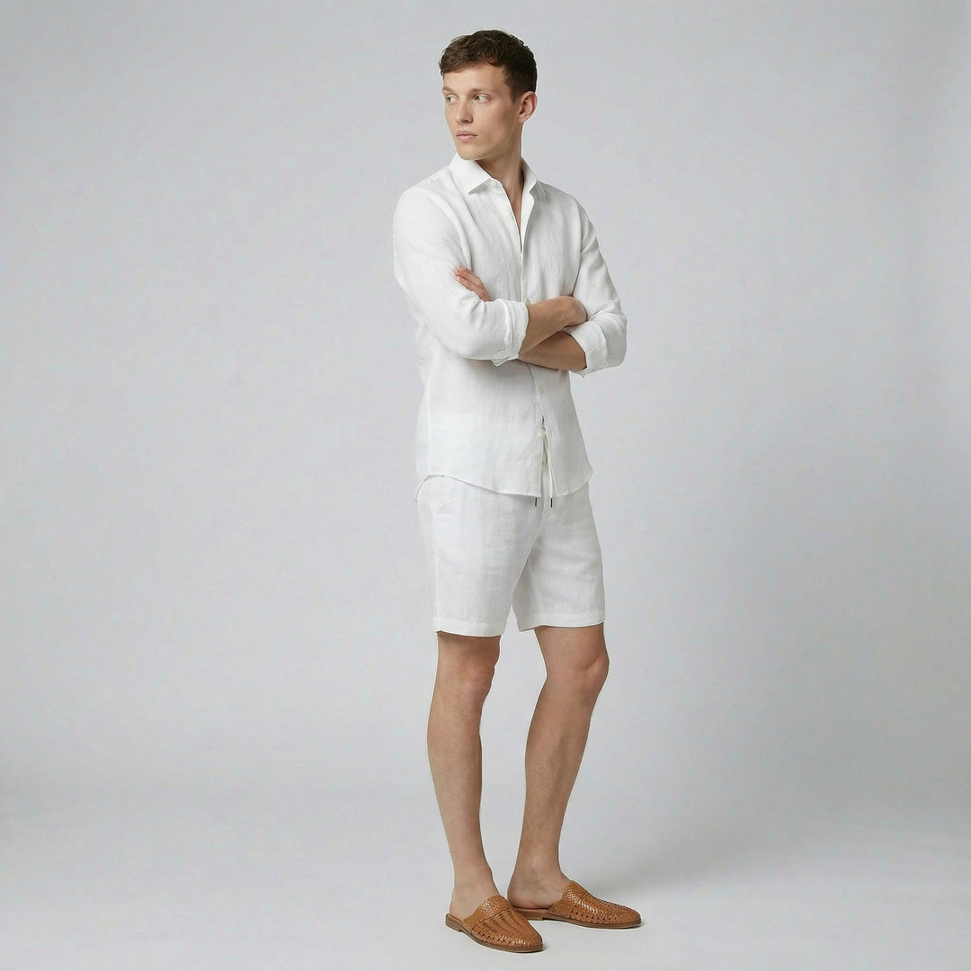Men’s Lightweight Linen-Look Long Sleeve Top | Olamil