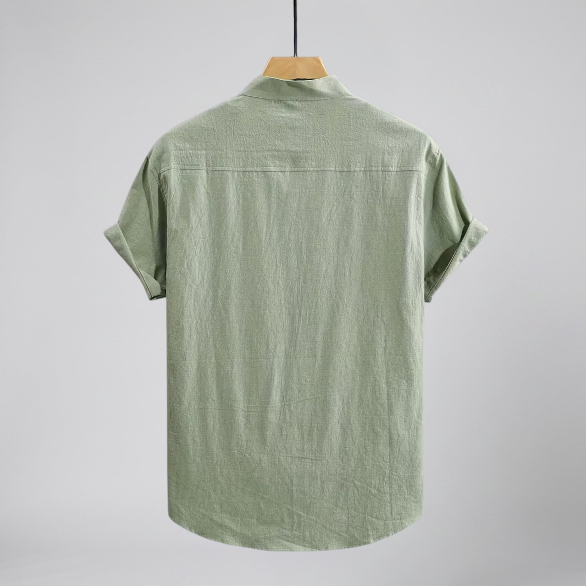 Olamil - Men’s Linen Mandarin Collar Shirt