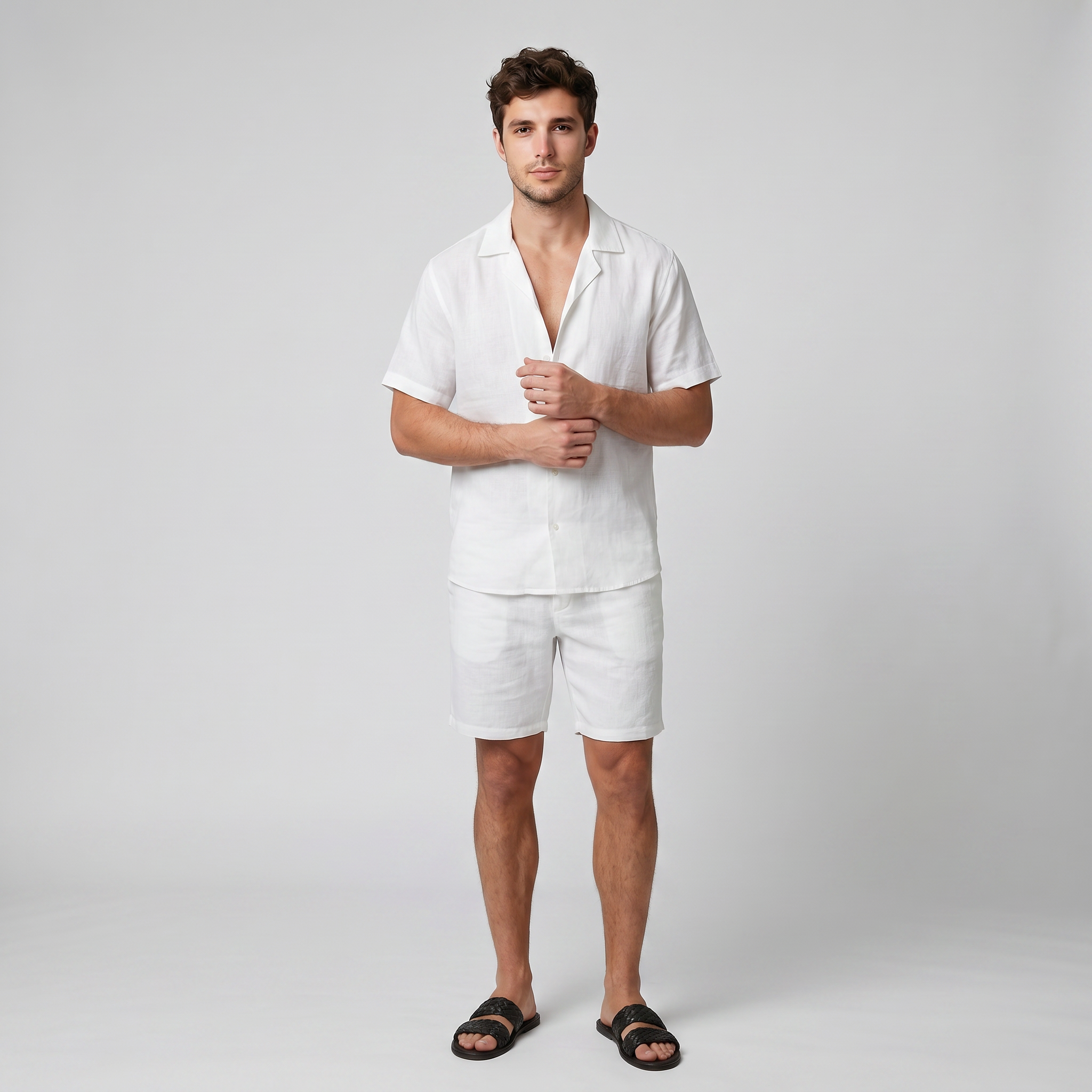 Olamil - Men’s Linen Resort Shirt & Shorts Set