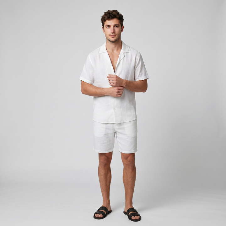 Men’s Linen Resort Shirt & Shorts Set | Olamil