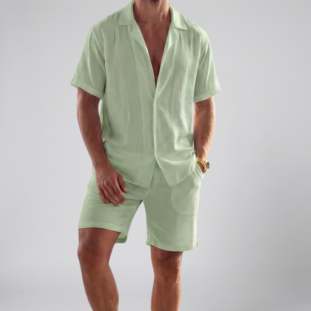 Men’s Linen Resort Shirt & Shorts Set | Olamil
