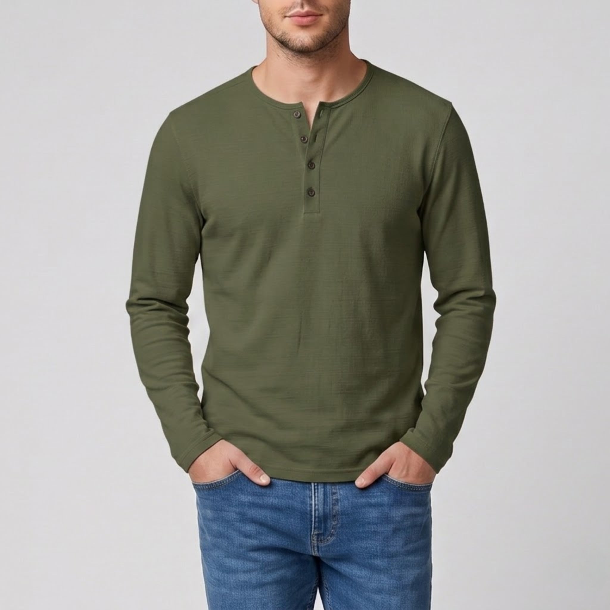 Men’s Long-Sleeve Cotton Slim-Fit T-Shirt | Olamil