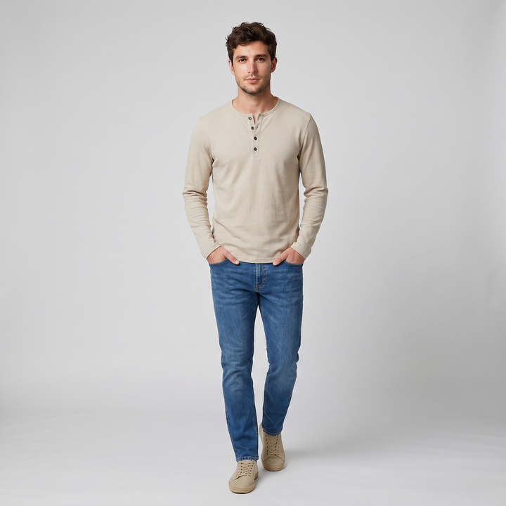 Men’s Long-Sleeve Cotton Slim-Fit T-Shirt | Olamil