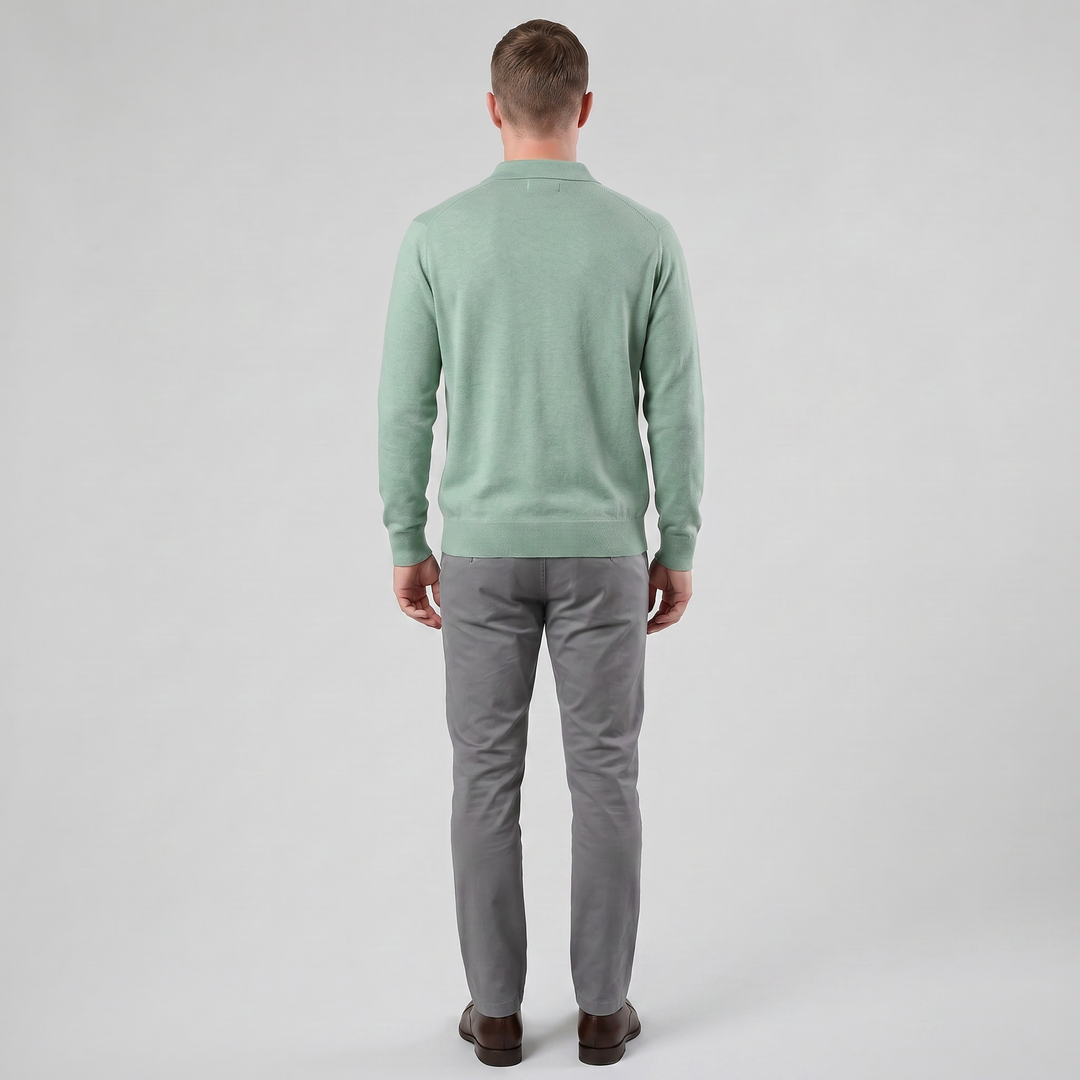 Men’s Long-Sleeve Half-Button Polo Shirt | Olamil
