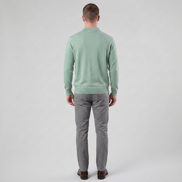 Men’s Long-Sleeve Half-Button Polo Shirt | Olamil