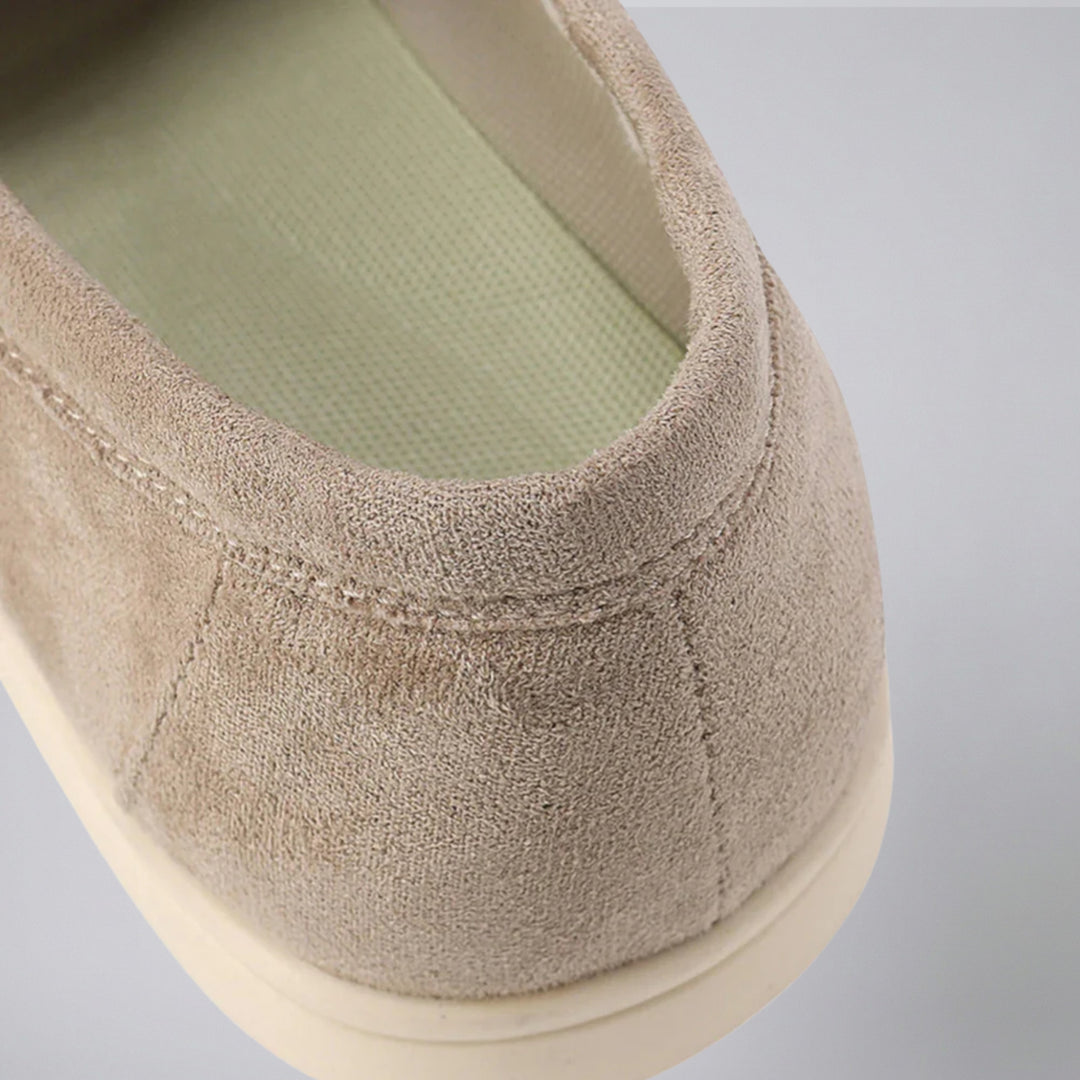 Men’s Moc-Toe Taupe Suede Loafers | Olamil