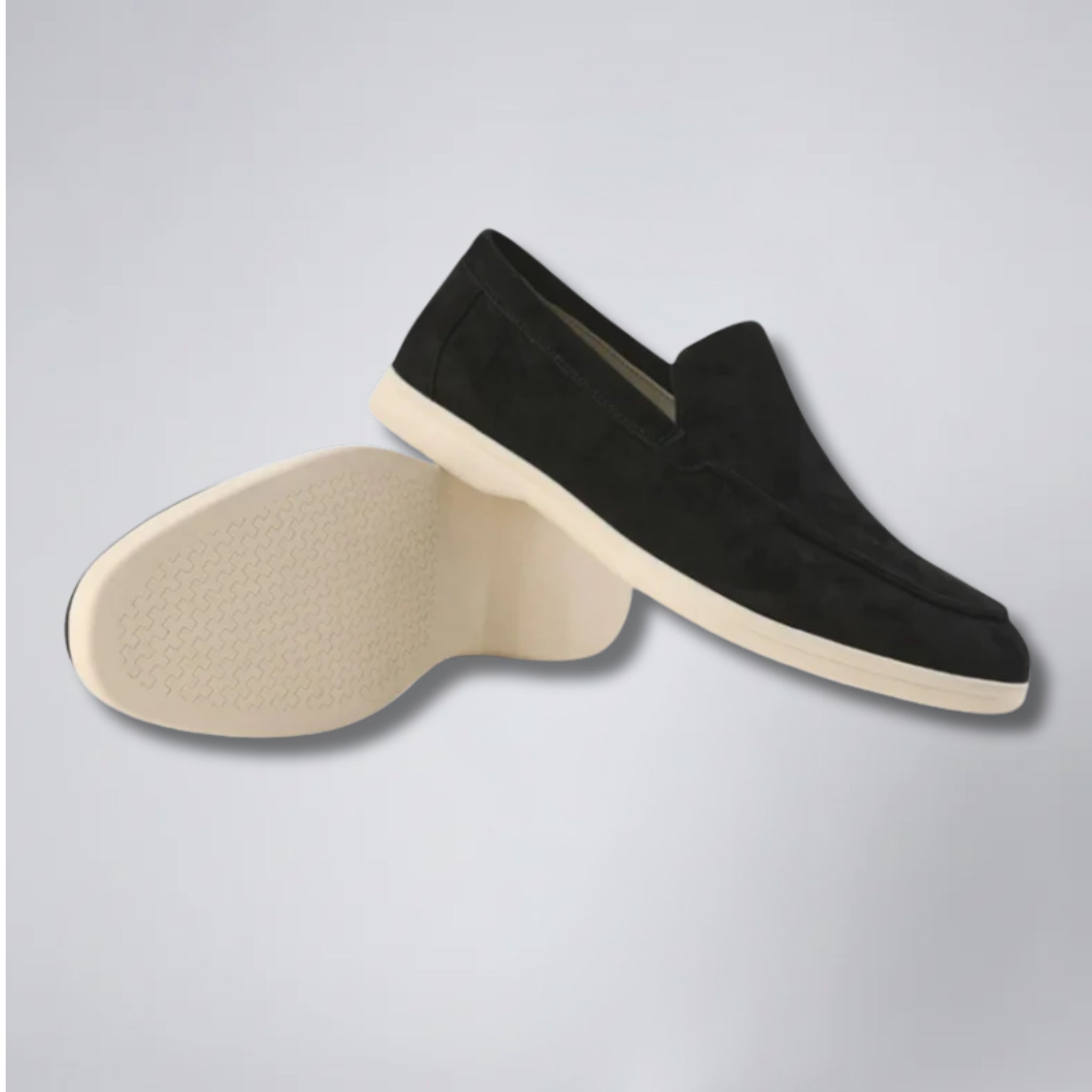 Olamil - Men’s Moc-Toe Taupe Suede Loafers