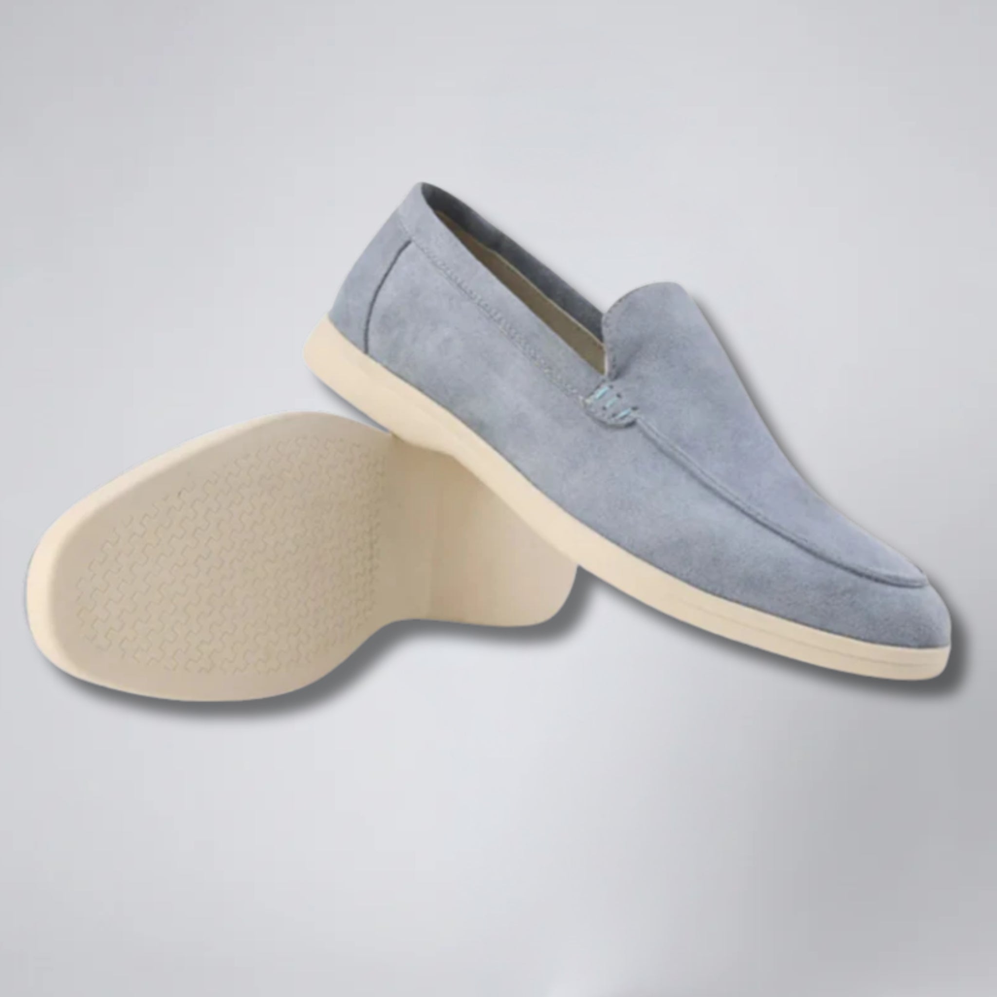 Olamil - Men’s Moc-Toe Taupe Suede Loafers