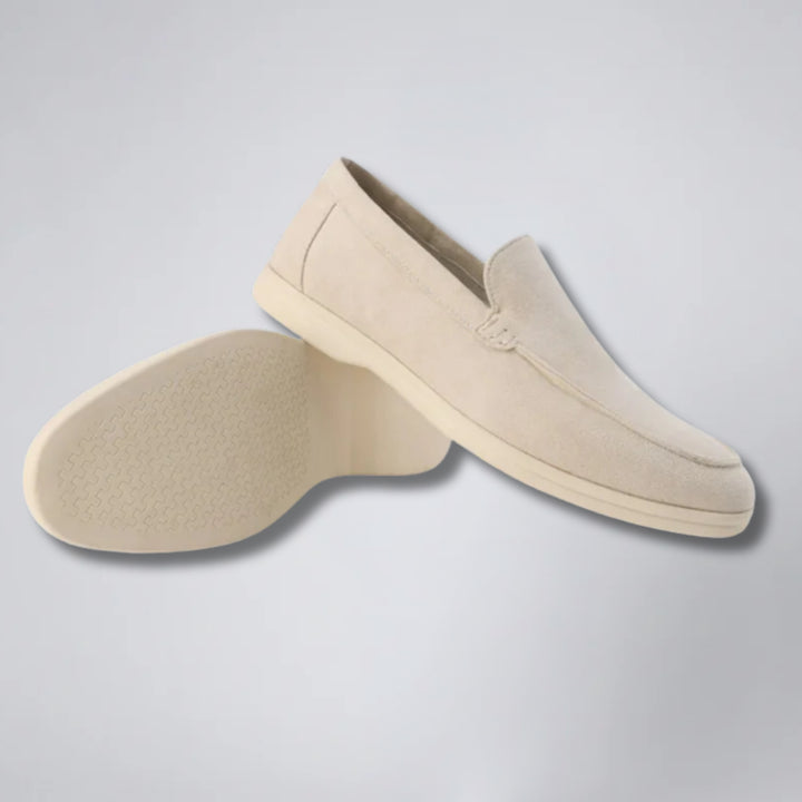 Men’s Moc-Toe Taupe Suede Loafers | Olamil