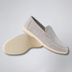 Men's Suede Loafers – Moc-Toe Taupe
