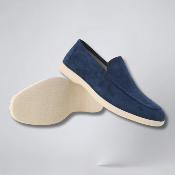 Men’s Moc-Toe Taupe Suede Loafers | Olamil