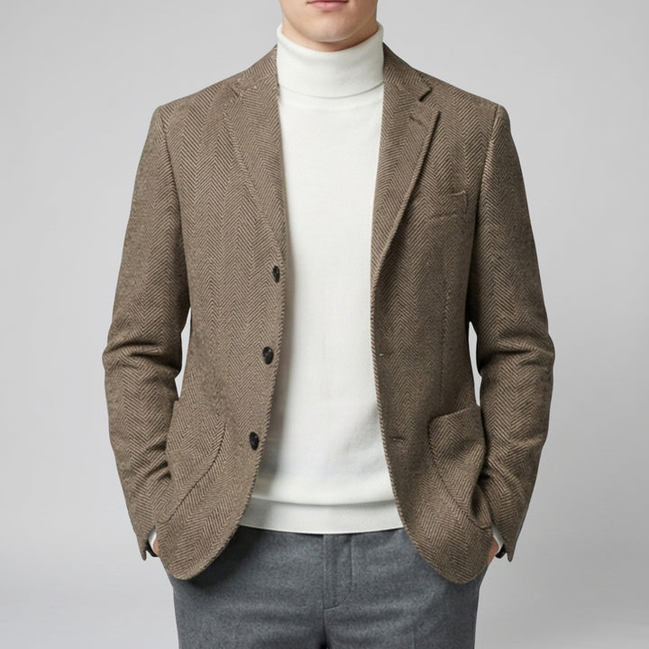 Men's Three-Button Closure Wool Blazer | Olamil