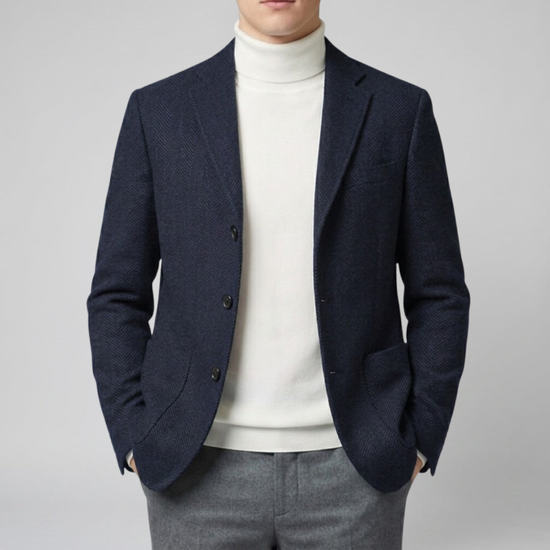 Men's Three-Button Closure Wool Blazer | Olamil