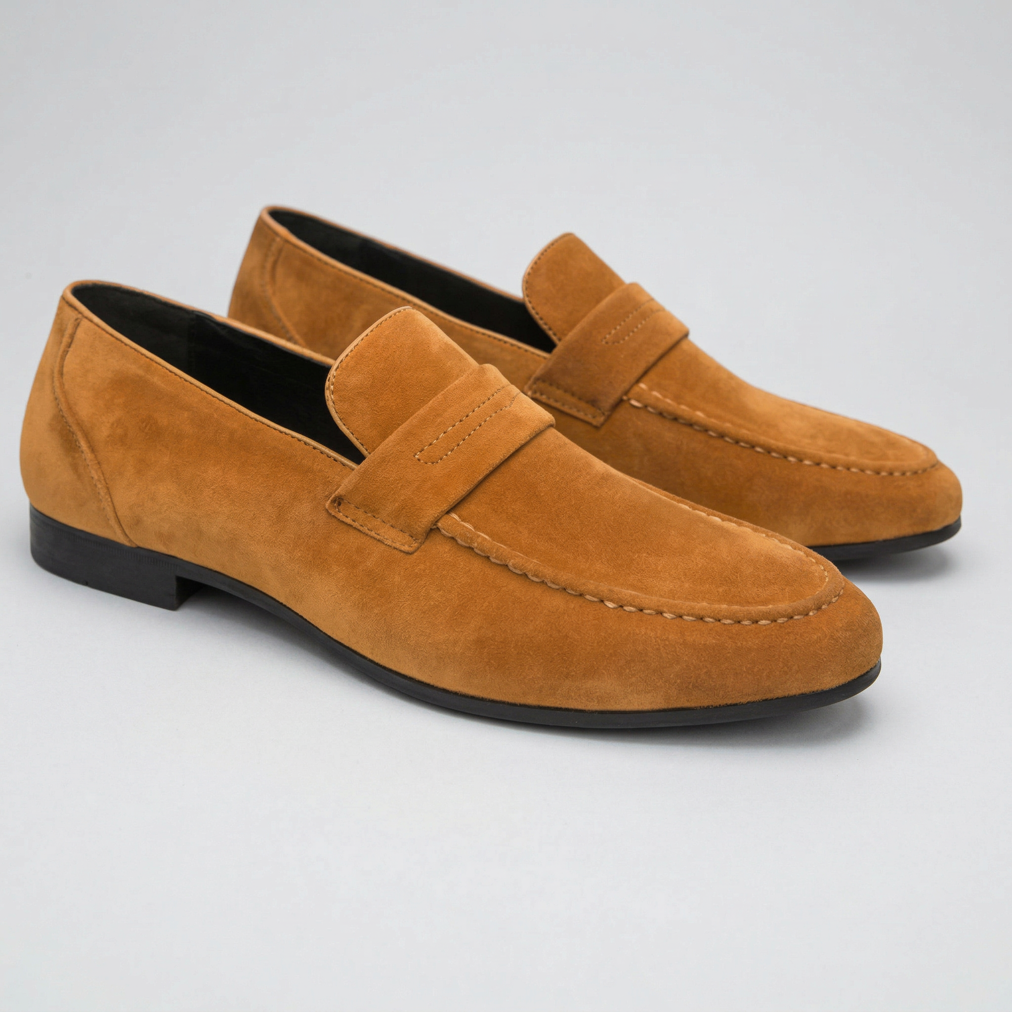 Olamil - Men’s Penny Strap Slip-On Suede Loafers