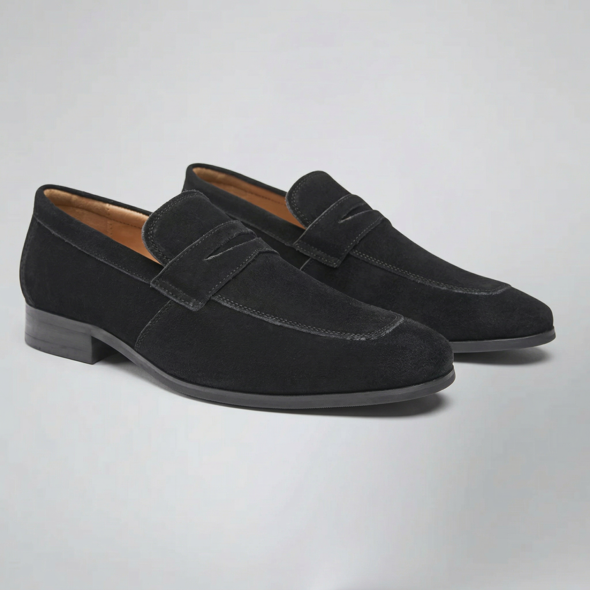 Olamil - Men’s Penny Strap Slip-On Suede Loafers