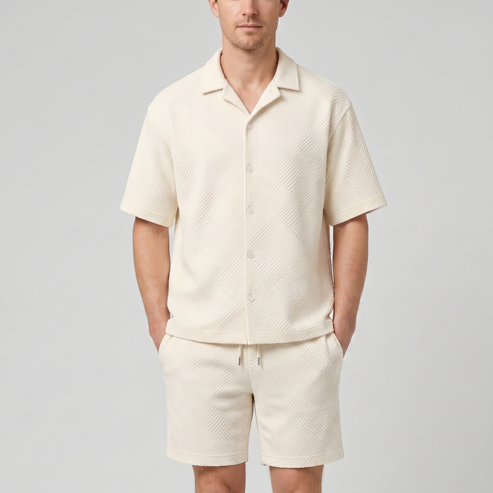 Men’s Plaid Texture Summer Set | Olamil