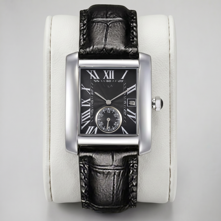 Men’s Leather Strap Rectangular Watch | Olamil