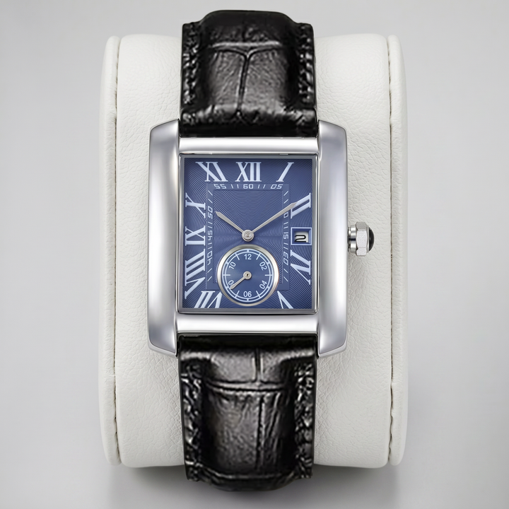 Men’s Leather Strap Rectangular Watch | Olamil