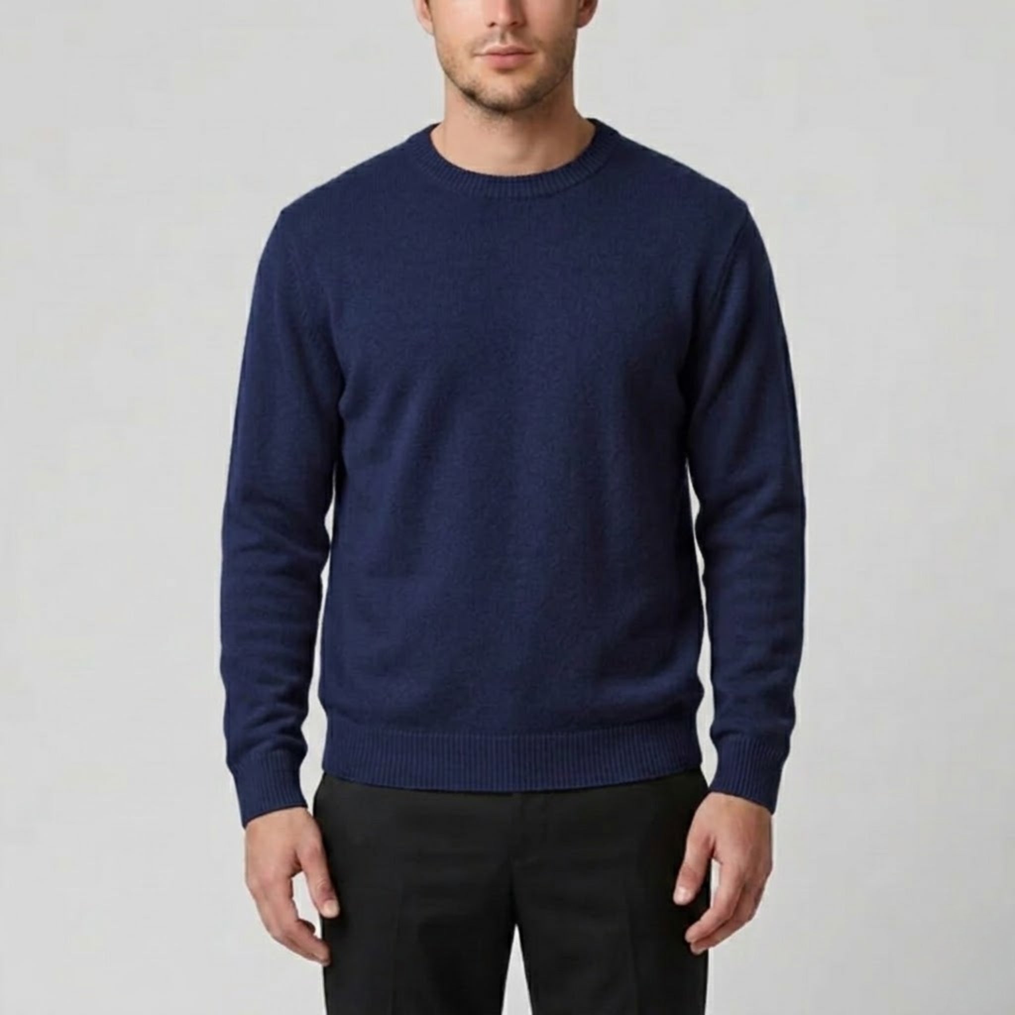 Men’s Cashmere Crew Neck Sweater – Relaxed Fit | Olamil