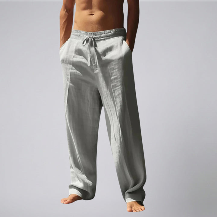 Men’s Relaxed Fit Drawstring Linen Pants | Olamil