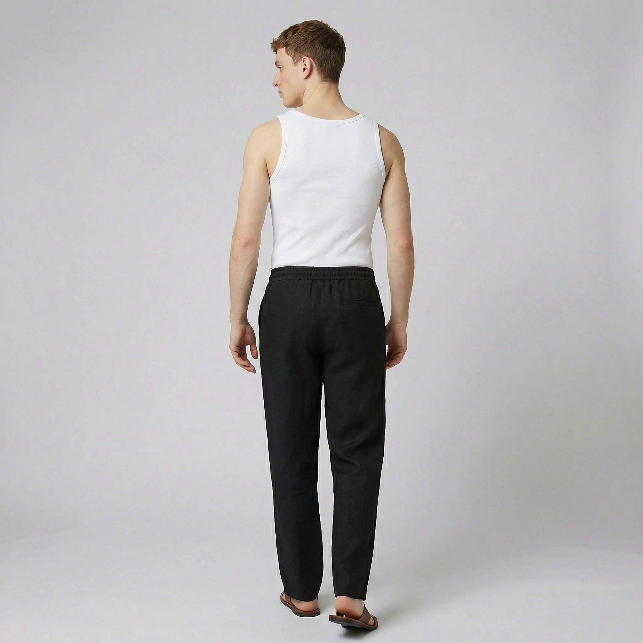 Olamil - Men’s Relaxed Fit Drawstring Linen Pants