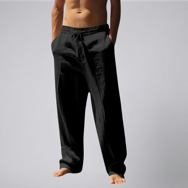 Men’s Relaxed Fit Drawstring Linen Pants | Olamil