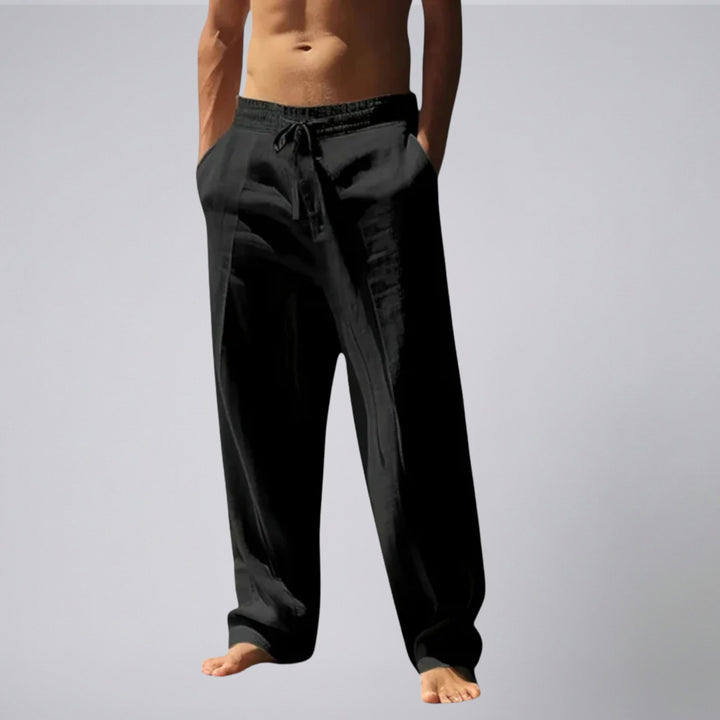 Men’s Relaxed Fit Drawstring Linen Pants | Olamil