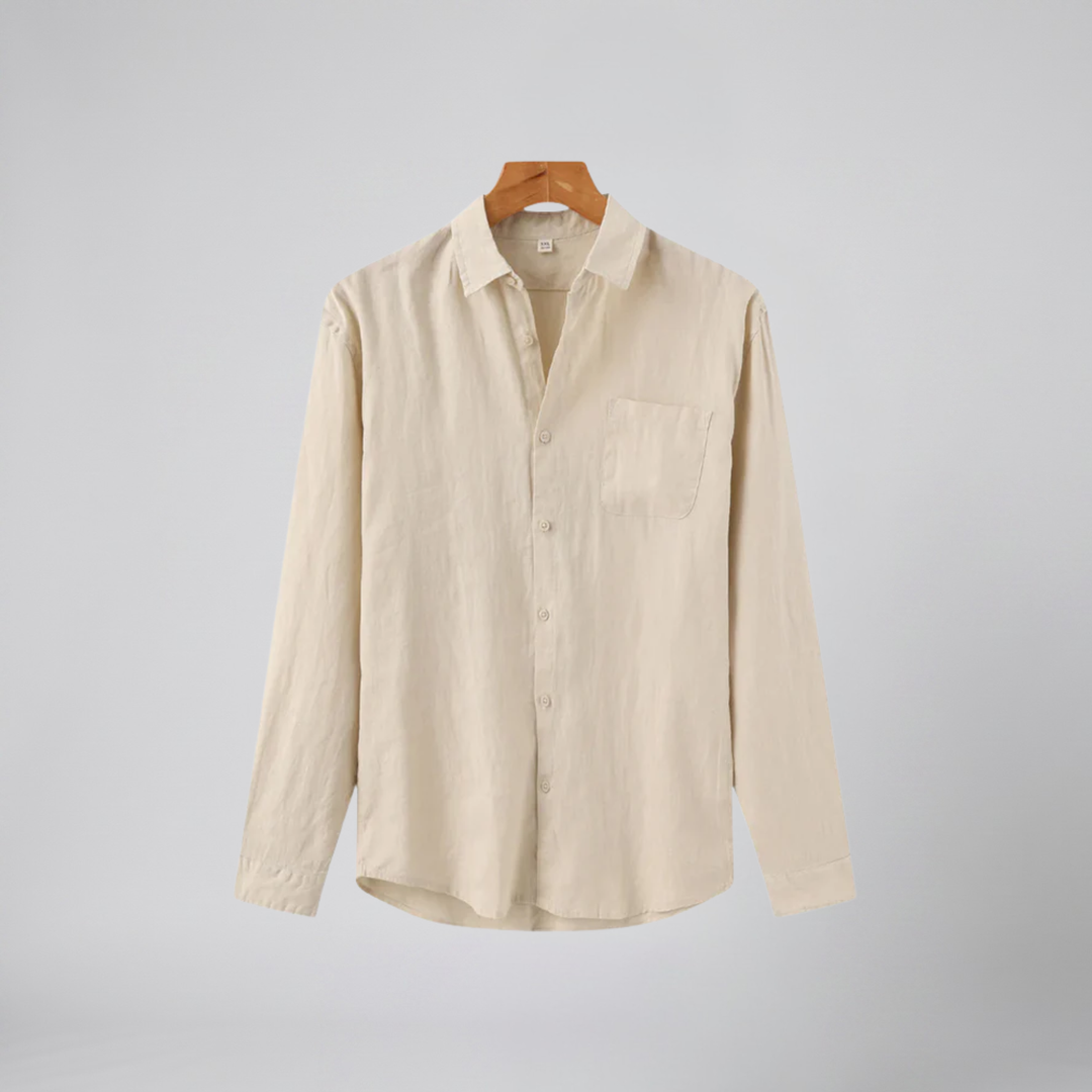 Men’s Relaxed Linen Long-Sleeve Shirt | Olamil
