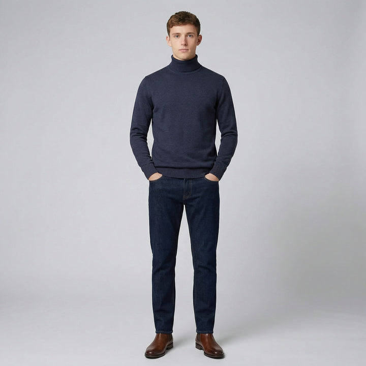 Olamil - Men’s Ribbed Merino Roll Neck Jumper