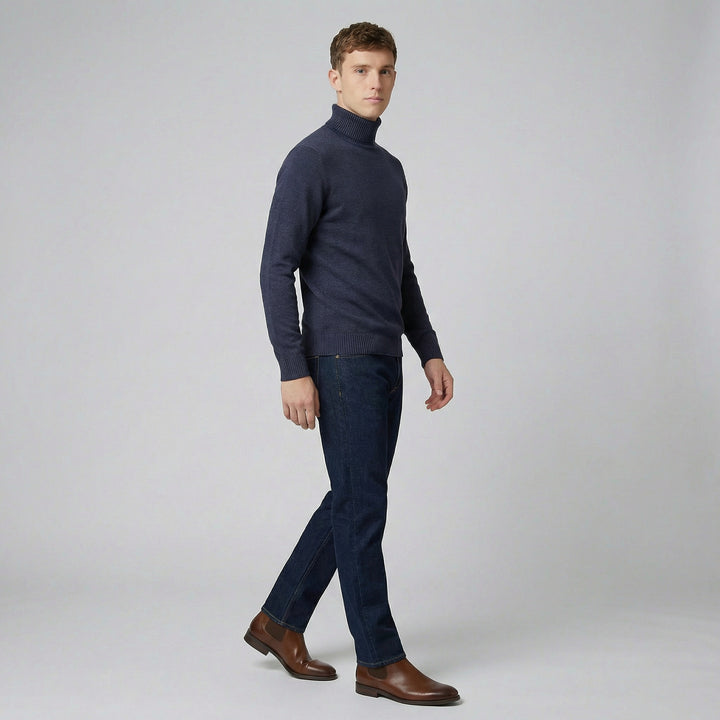 Olamil - Men’s Ribbed Merino Roll Neck Jumper