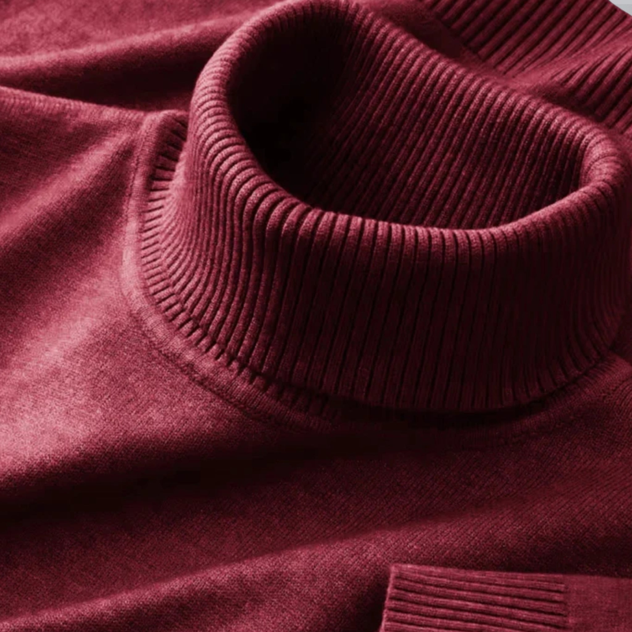 Olamil - Men’s Ribbed Merino Roll Neck Jumper