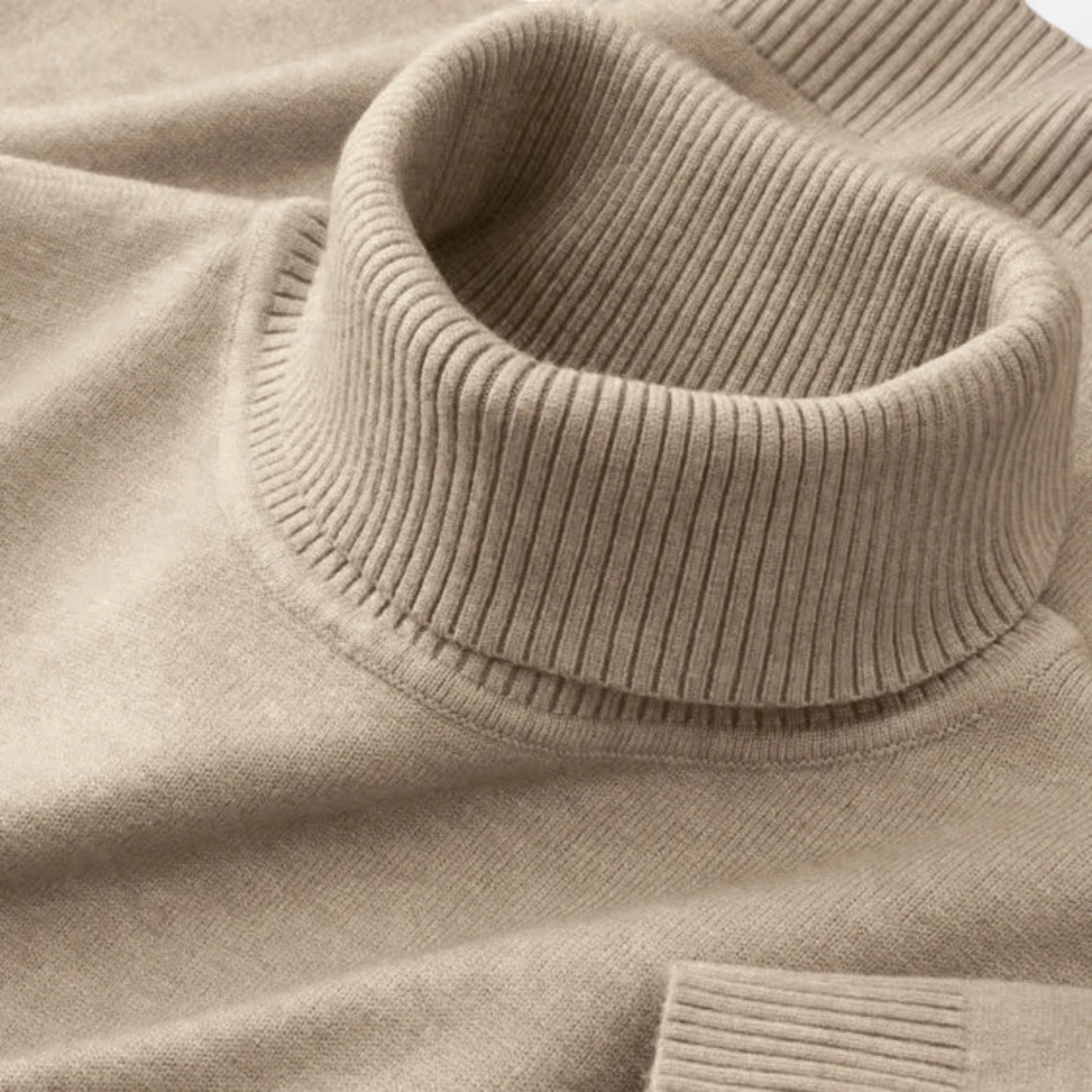 Olamil - Men’s Ribbed Merino Roll Neck Jumper
