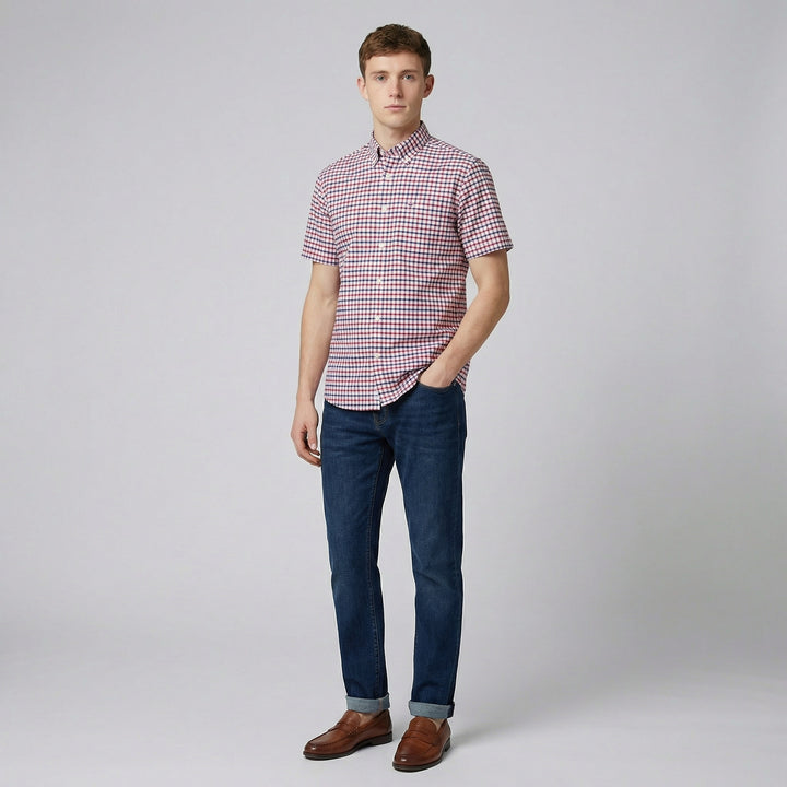 Men’s Short Sleeve Check Shirt | Olamil