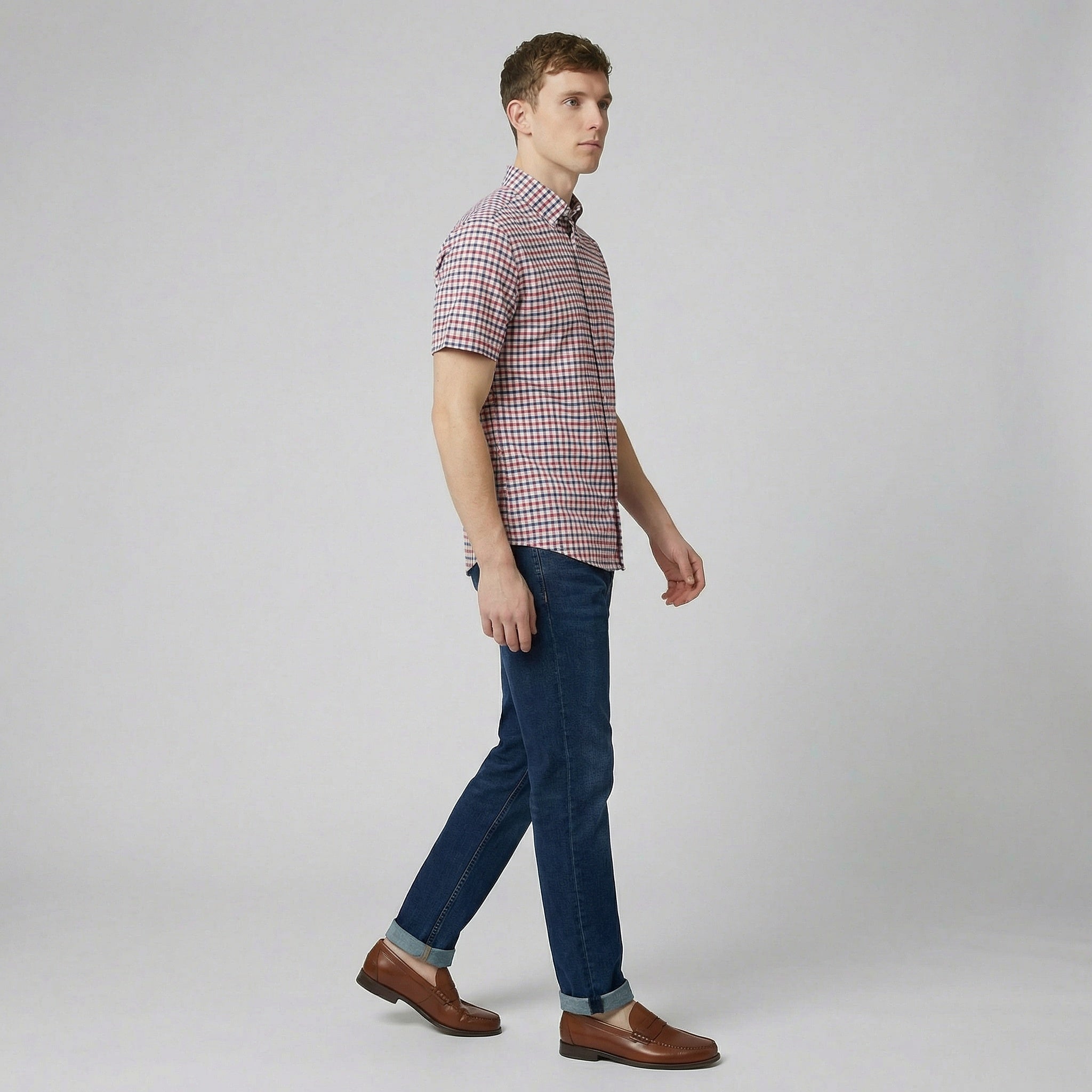 Olamil - Men’s Short Sleeve Check Shirt