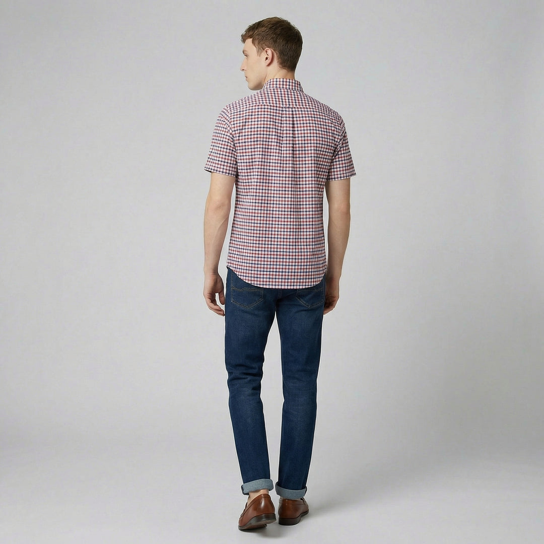 Men’s Short Sleeve Check Shirt | Olamil