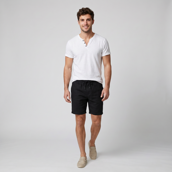 Men’s Short-Sleeve Cotton Henley Shirt | Olamil