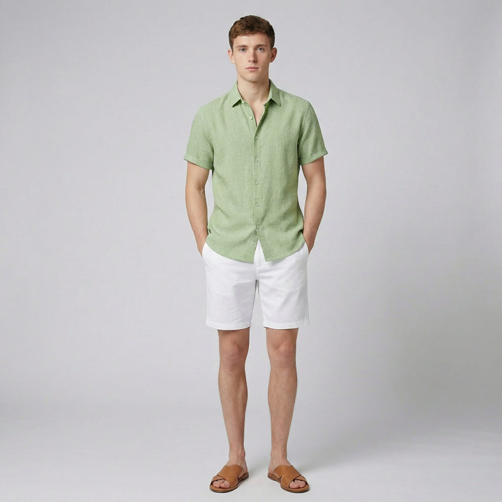 Men's Short Sleeve Linen Shirt | Olamil