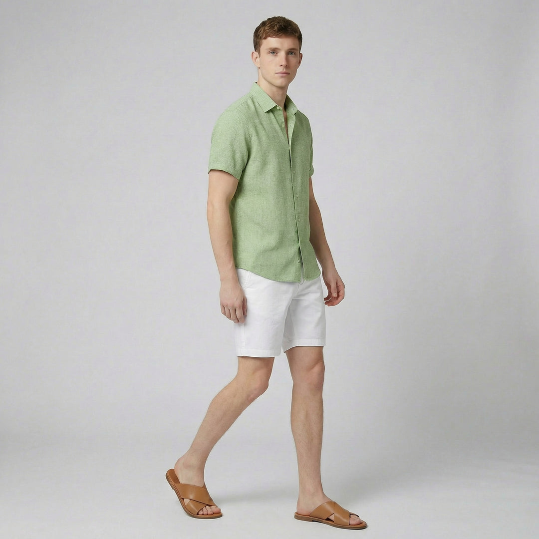 Men's Short Sleeve Linen Shirt | Olamil