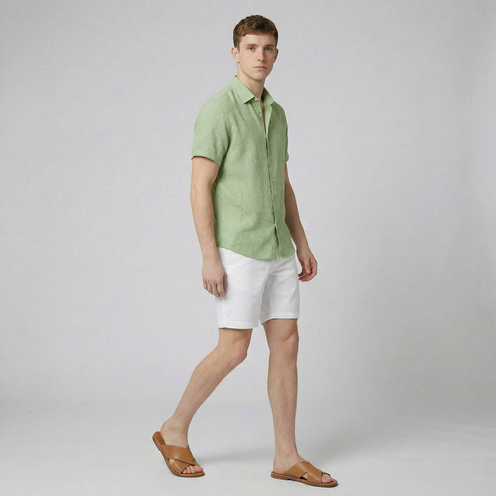 Men's Short Sleeve Linen Shirt | Olamil