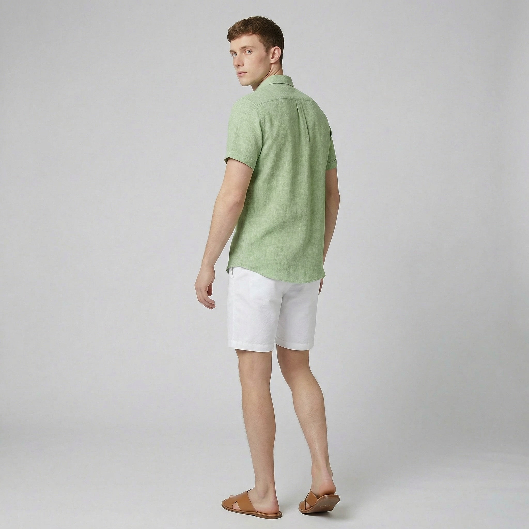 Men's Short Sleeve Linen Shirt | Olamil
