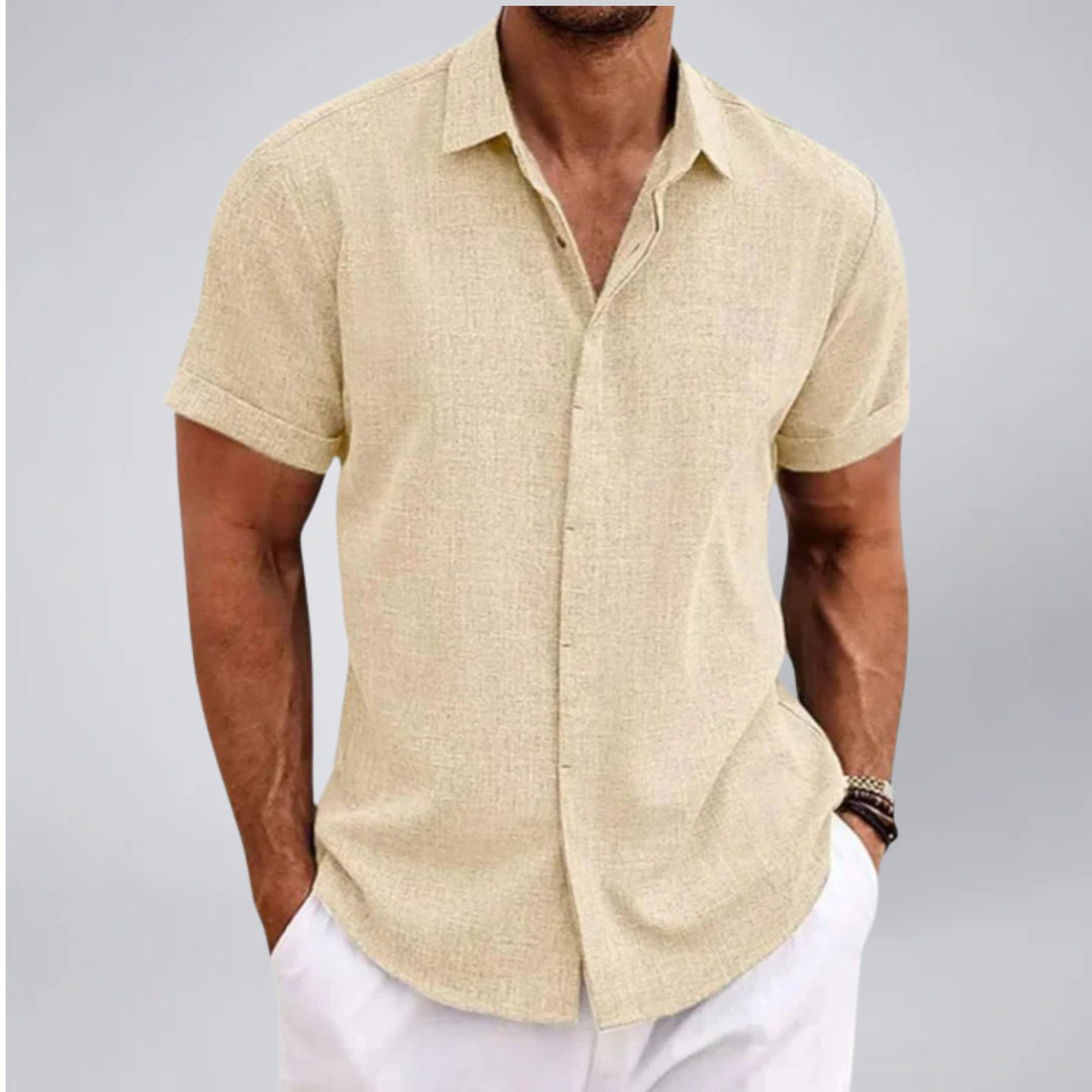 Men's Short Sleeve Linen Shirt | Olamil