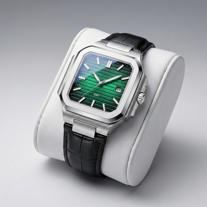 Men's Silver Square Date Watch | Olamil