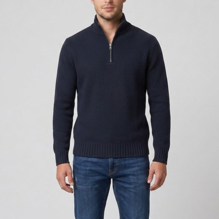 Men’s Slim-Fit Zip-Neck Sweater | Olamil