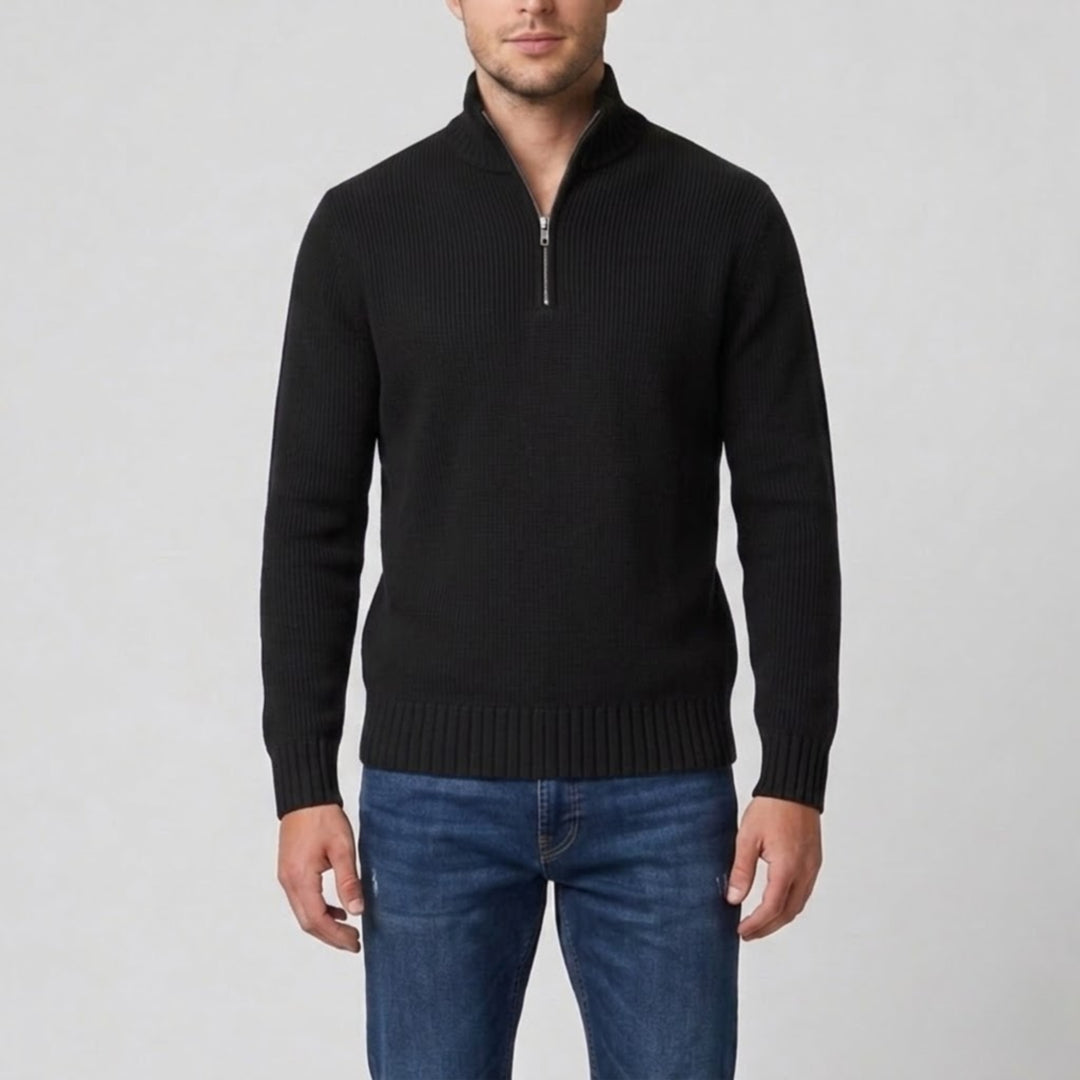 Men’s Slim-Fit Zip-Neck Sweater | Olamil