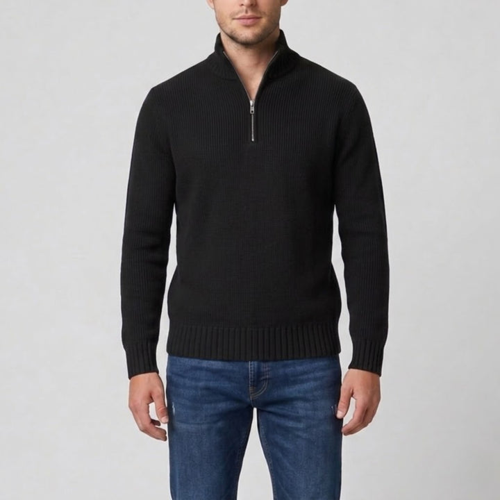 Men’s Slim-Fit Zip-Neck Sweater | Olamil