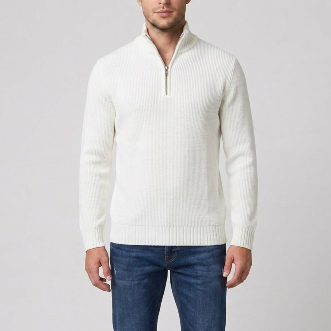 Men’s Slim-Fit Zip-Neck Sweater | Olamil