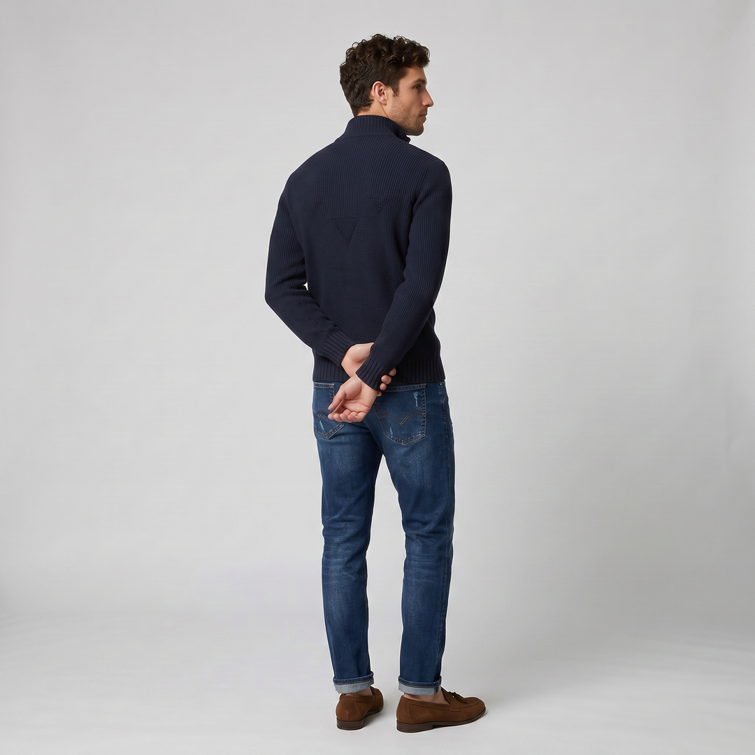 Men’s Slim-Fit Zip-Neck Sweater | Olamil