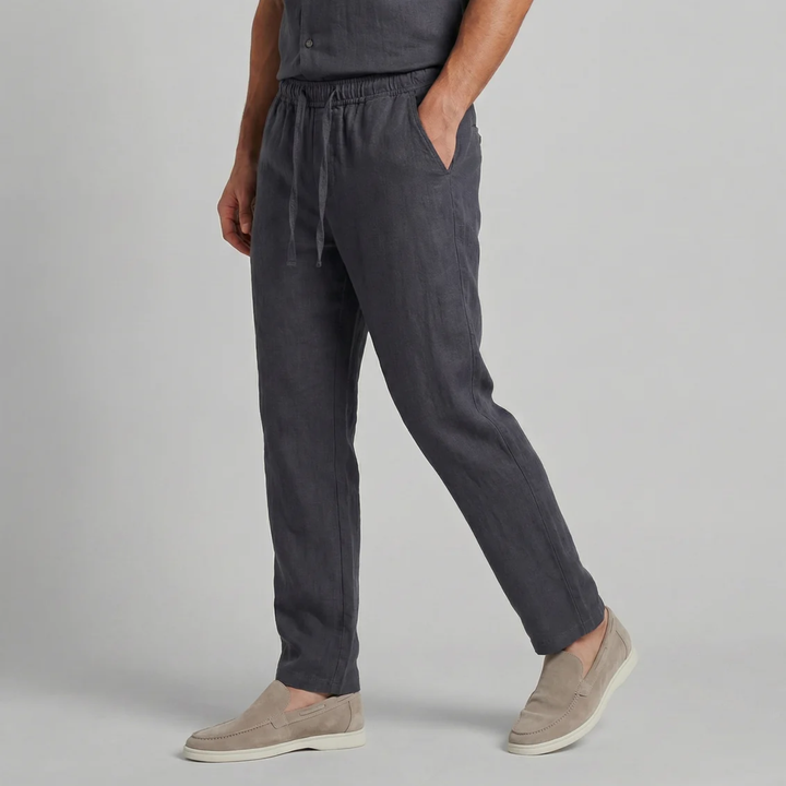Men’s Slim-Fit Linen Drawstring Pants | Olamil