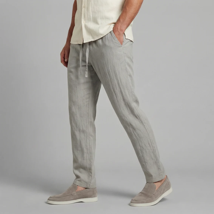 Men’s Slim-Fit Linen Drawstring Pants | Olamil