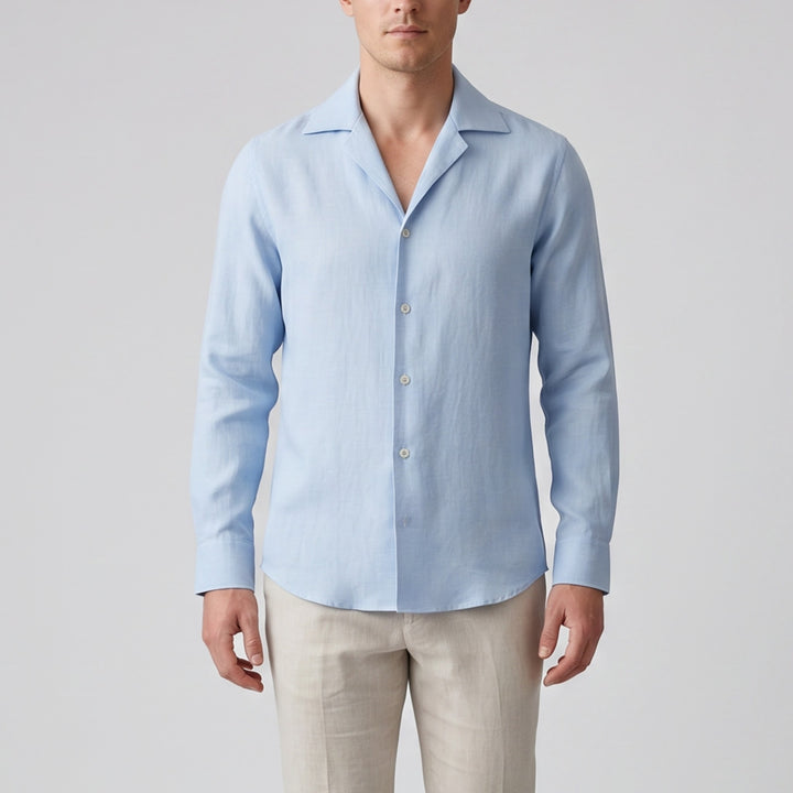 Men’s Slim-Fit Long-Sleeve Linen Shirt | Olamil